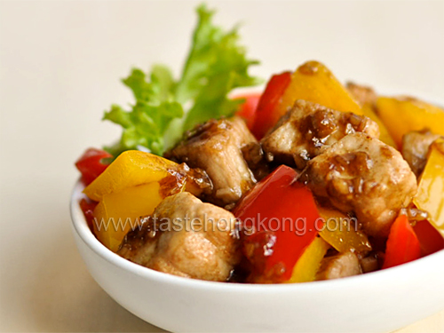 Stir-Fried Pork Cubes with Balsamic Vinegar and Orange Sauce