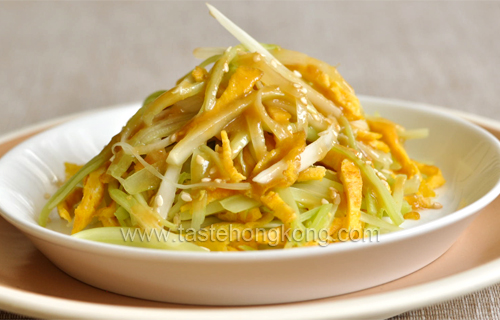 Celery and Egg Shreds with Vinegar Miso Sauce