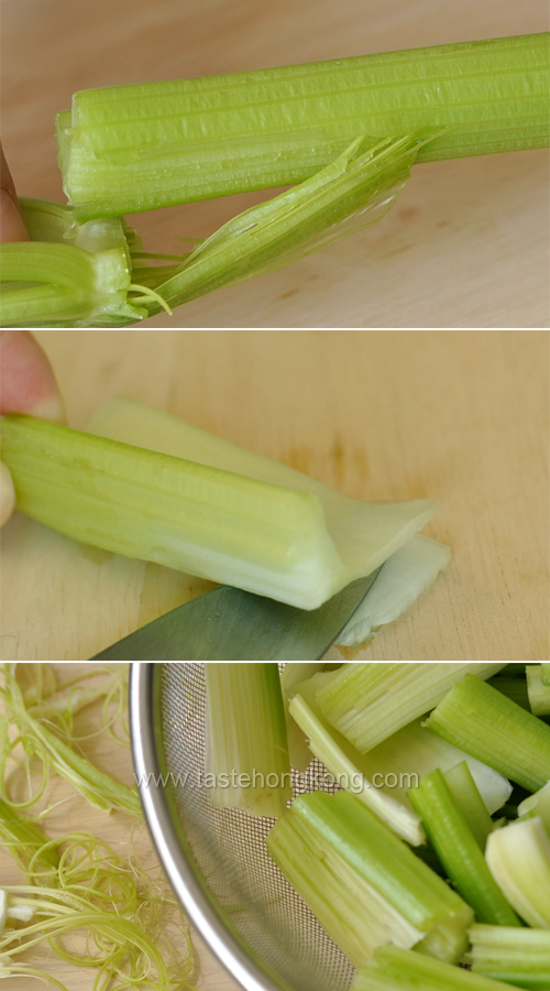 Celery and Egg Shreds with Vinegar Miso Sauce