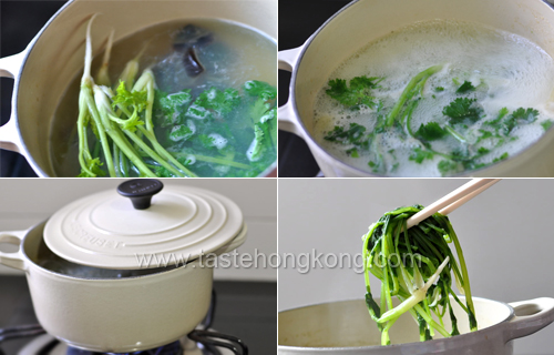 Coriander Soup with Century Egg and Fish Fillet