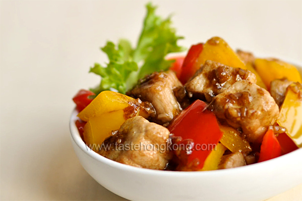 Stir-Fried Pork Cubes with Balsamic Vinegar and Orange Sauce