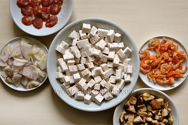 Ingredients for Cooking Taro Rice