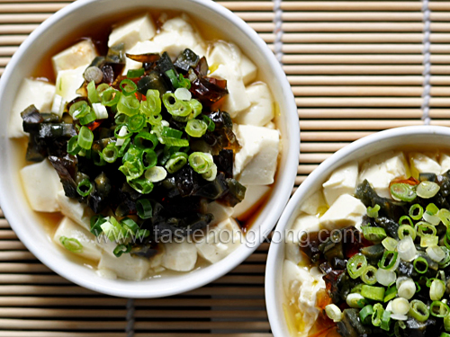 Tofu with Century Egg and Spring Onions