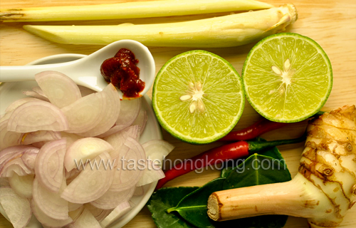 Ingredients for Tom Yam Goong with Tomatoes