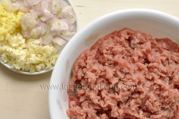 Ground Pork with Shallot, Garlic and Ginger