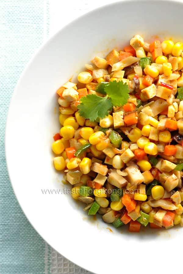 Stir-Fried Corn, a Color Vegetarian Dish