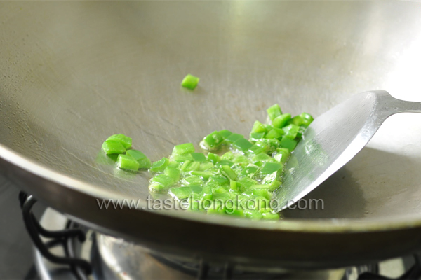 Stir-Frying Bell Pepper in Work