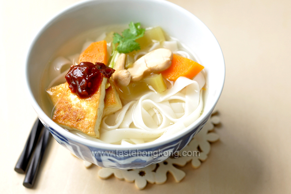 Noodles in Simple Celery-Cashew Broth, Vegetarian Style