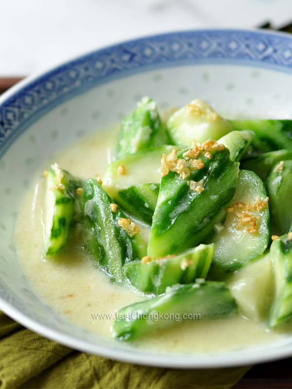 Loofah Gourd in Soy Milk, a Chinese Vegetarian Stir-Fry and Soup