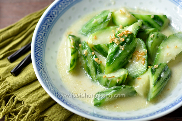 Angled Loofah in Soy Milk, a Chinese Vegetarian Stir-Fry