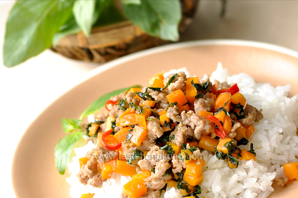 Thai Basil Pork with Carrot, Stir-Fried