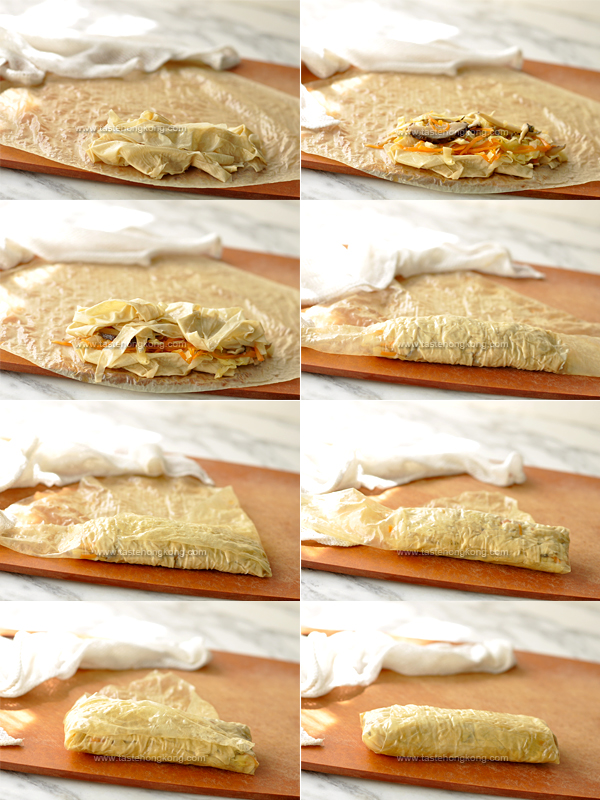 Step-by-StepYuba Wraps (Beancurd Sheet Rolls or Tofu Skin Rolls)