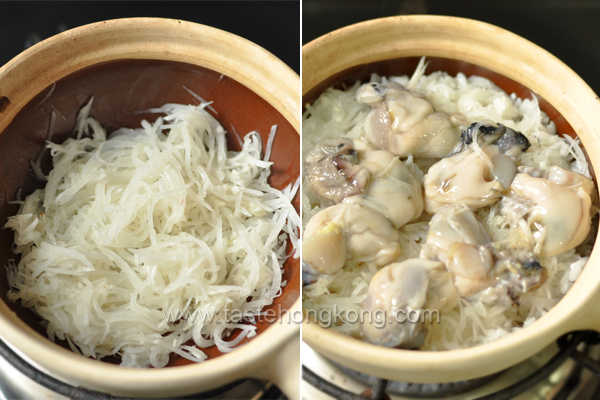 Oyster Rice with Radish and White Peppers