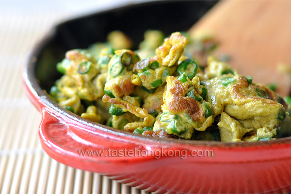 Stir-Fried Eggs with Snake Beans aka Long Green Beans