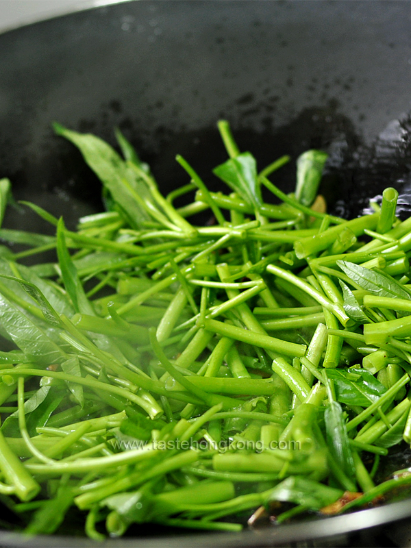 Anchovies and How to Wok Fry Water Spinach, Chinese Style