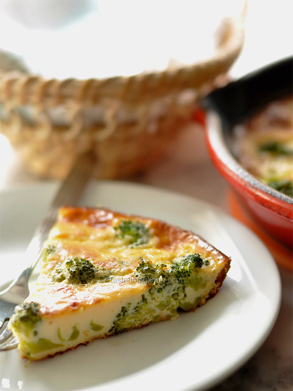 Easy Quiche with Broccoli and Miso, Crustless and Vegetarian