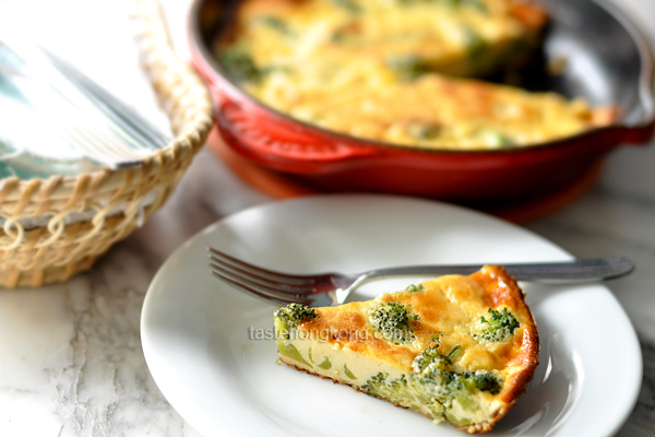 Easy Quiche with Broccoli and Miso, Crustless and Vegetarian