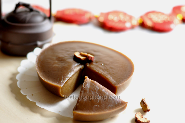 Chinese Sticky Rice Cake with Coconut Milk, Steamed and Fried