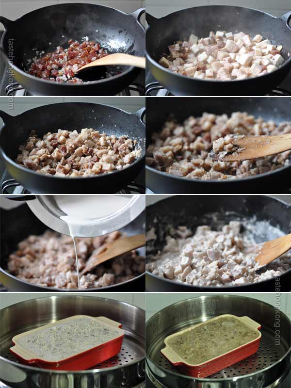 Steamed Chinese Taro or Yam Cake (Wu Tao Gao  芋頭糕)